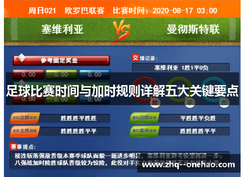 足球比赛时间与加时规则详解五大关键要点